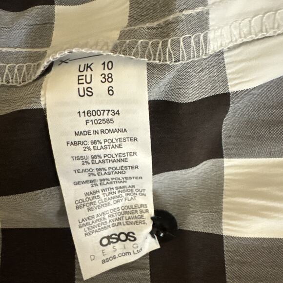 Asos Design V Front Gingham Maternity Romper Size US 6 - Picture 9 of 9